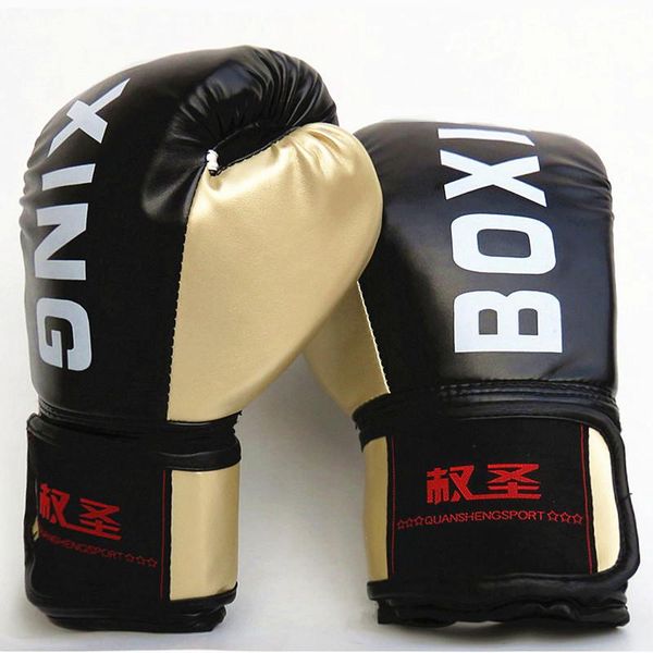10oz PU leather boxing gloves for adult Muay Thai, Taekwondo, MMA, and kickboxing training