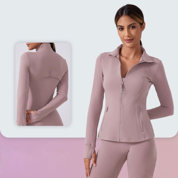 182 lightweight full-zip jackets for quick-drying yoga, cycling, and sports, featuring a slim fit, long sleeves, and thumbholes for autumn and winter wear