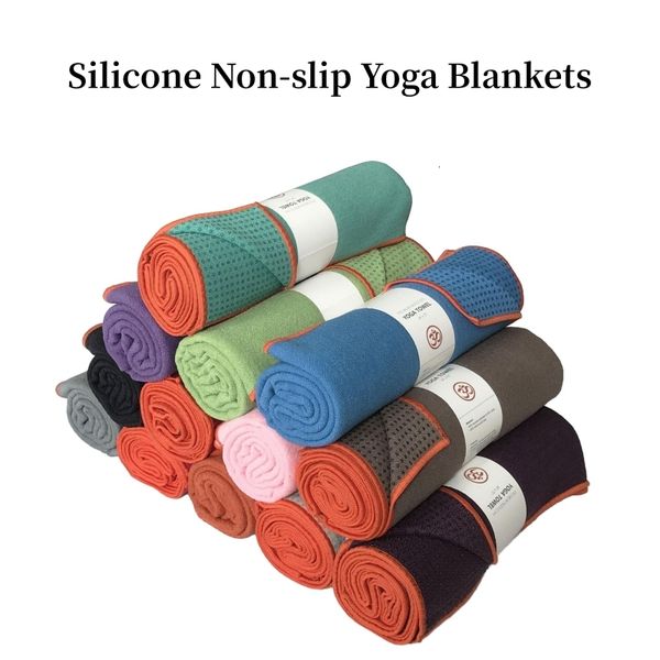 183x61cm foldable non-slip silicone yoga mat cover towel for sports, travel, fitness, exercise, and Pilates