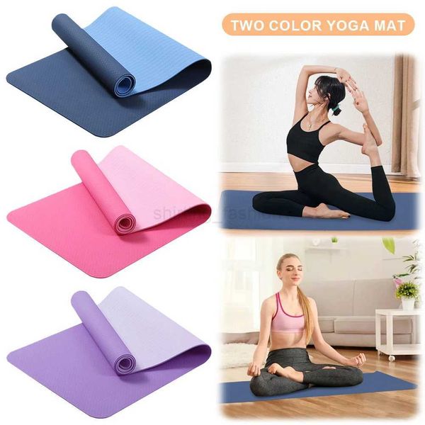183x61x0.6cm non-slip solid color yoga mat for indoor fitness and Pilates exercises