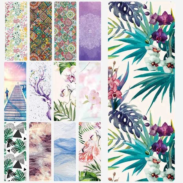 183x68cm ultra-slim non-slip foldable yoga mats for fitness, pilates, gym workouts and travel, 1mm thick