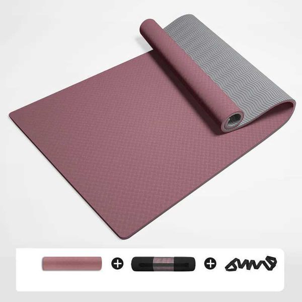1-piece TPE yoga mat 183x61x0.6cm, thickened non-slip fitness mat for home workouts and dance