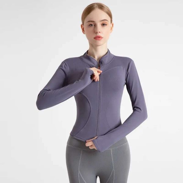 2022 Long Sleeve Sports Jacket for Women - Winter Warm Zip-Up Yoga Top, Activewear Running Coat for Gym Workouts