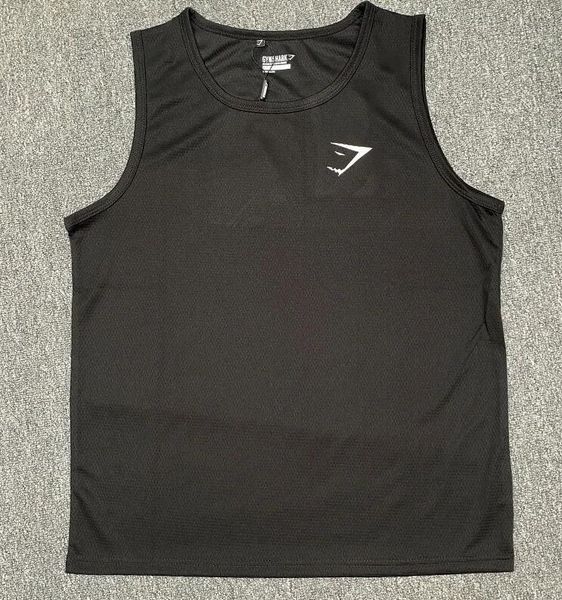 2024 men's color yoga sports shark Fiess tank top, a breathable mesh gym vest for quick-drying outdoor runs and summer workouts with a loose round neck