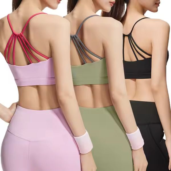 2024 trendy checkered sports bra with breathable fabric, shock absorption, fan-shaped design for back support, ideal for yoga and running