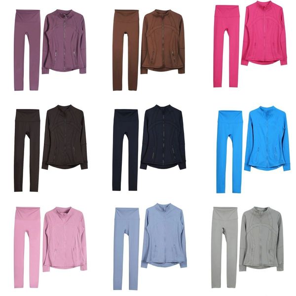 2025 Designer 2-piece Yoga Set featuring a jacket and leggings for workouts, activewear, and fitness, including a sweatshirt and sportswear by lululies lemenly
