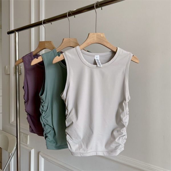 2025 Women's High-Elasticity Yoga Sports Bra with Sleeveless Crop Top and Wrinkle-Waist Design for Fitness