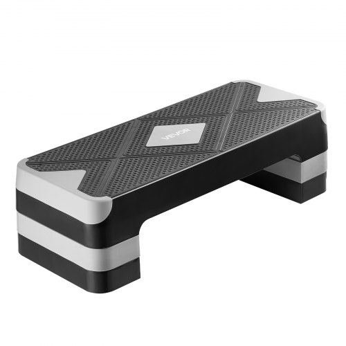 28-inch adjustable aerobic step platform with 4 non-slip risers for fitness training