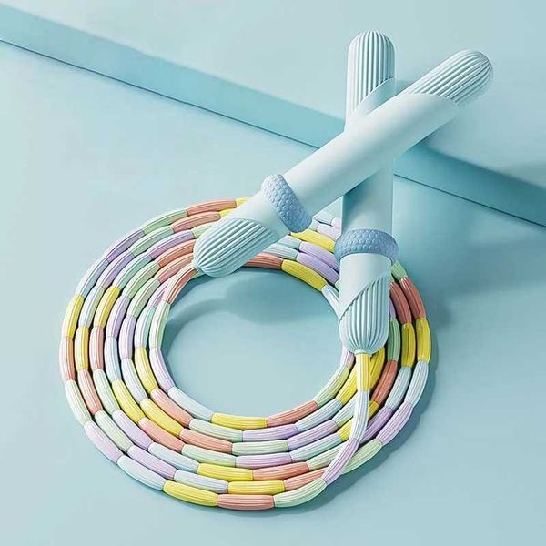 2.8M Bamboo Joint PVC Jump Rope - Tangle-Free Segmented Fitness Rope for Kids and Adults