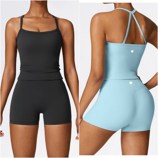 8519 Women's Yoga Outfit Set with Pants, Vest for Exercise, Gym, Running, and Casual Wear featuring Elastic High Waist and Close-Fit Design