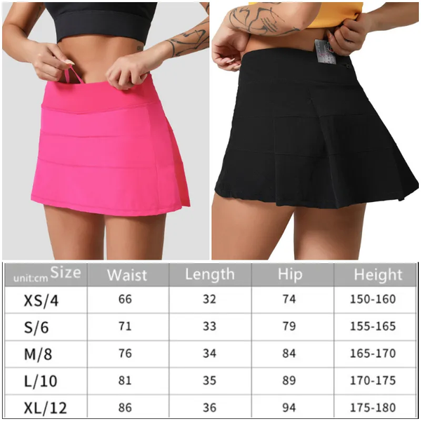 88207 Women's High-Waisted Yoga Skirts with Elastic Waist for Tennis, Running, and Fitness