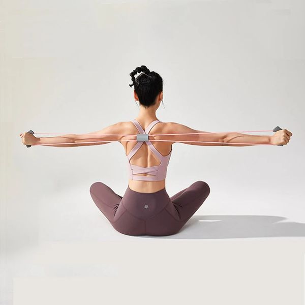 8-word yoga stretcher for women with open back and shoulder stretch, home fitness pull rope equipment