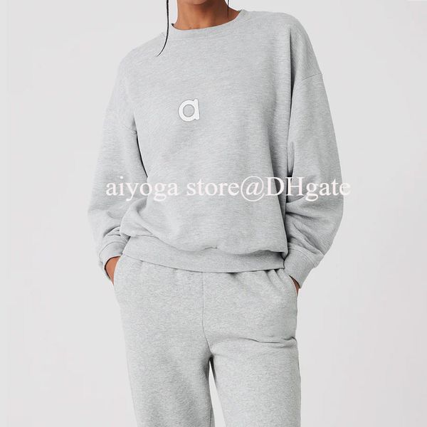 A stylish oversized unisex crewneck yoga sweater, perfect for spring, autumn, and winter seasons with its warm thickened loose casual design