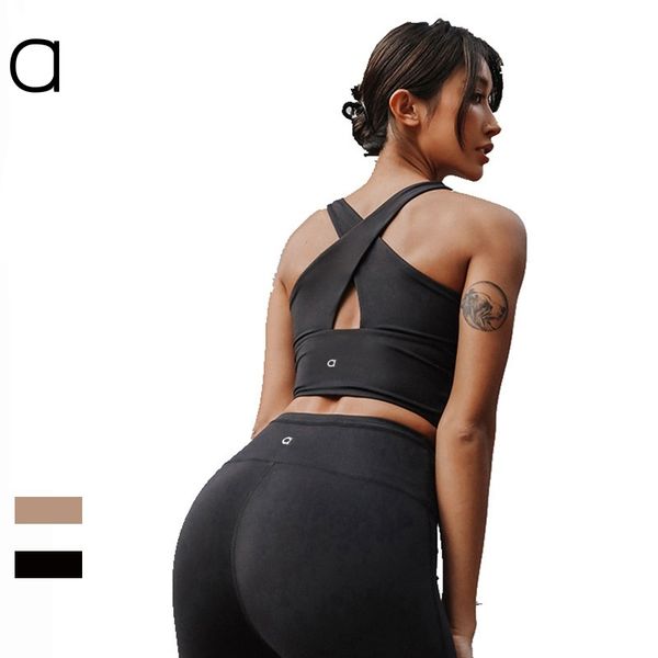A144 Women's Workout Set: High-Waisted Nylon Joggers with Matching Yoga Bra, Elastic Fitness Leggings for Gym and Sports