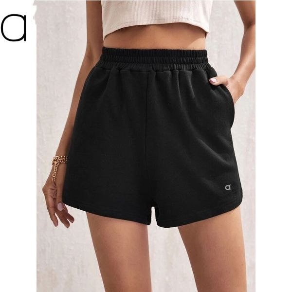 A155 Yoga Capris with Hip Lift - Women's Quick-Dry Fitness Shorts for Sports, Cycling & Workouts, Featuring Elastic Waistband and Solid Color Design