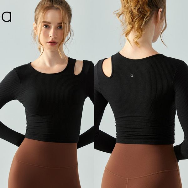 A238 Women's Long Sleeve Yoga Top with Chest Pad for Running and Exercise