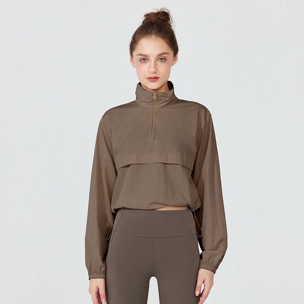 A-261 Women's Quick-Dry Yoga Jacket with Zipper, Long-Sleeve Tight Fitness Top Cardigan YC261