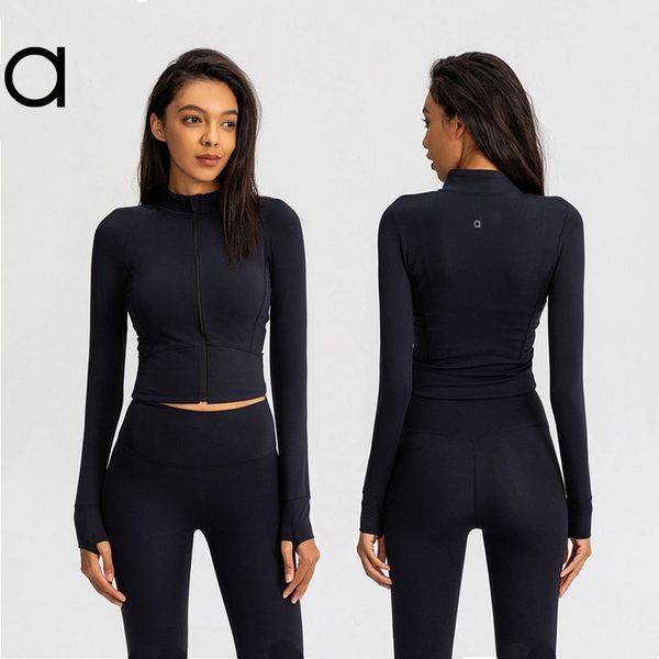 A36 Women's Quick-Dry Sports Top - Long Sleeve Zippered Yoga Jacket for Running