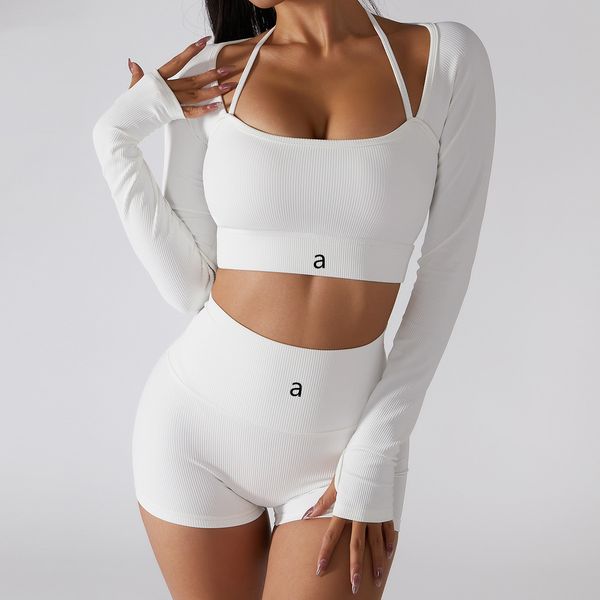 A6256 Women's 2-Piece Yoga Set - Sports Bra with High-Waist Leggings for Gym and Workout