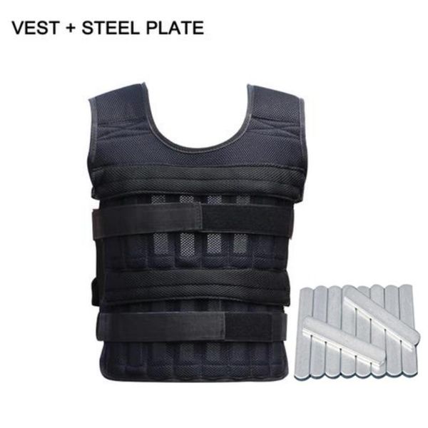Adjustable weighted vest for boxing and fitness training with sand-filled plates