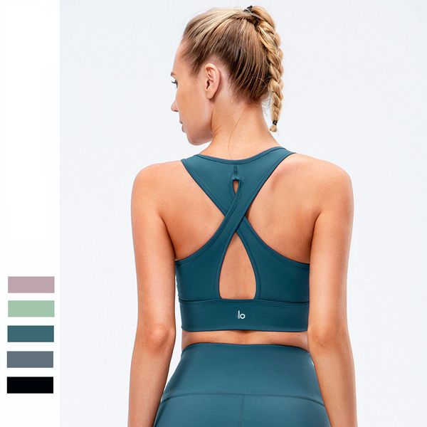 Al Women's Sports Bra: Crisscross Fitness Tank Top for Quick-Dry Workouts