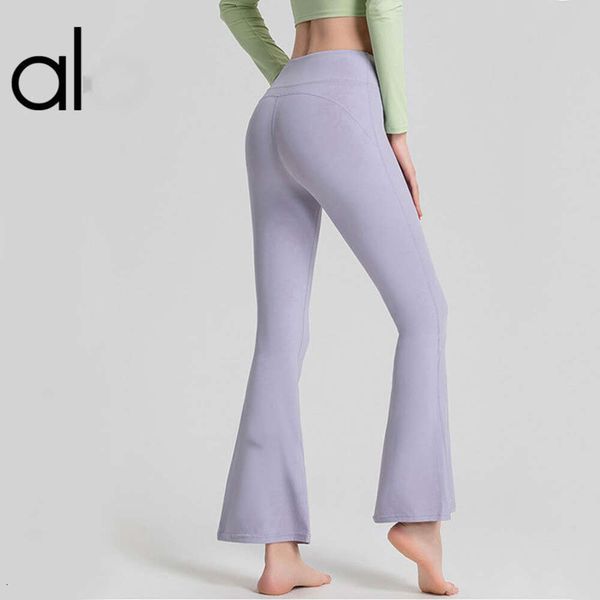 AL YOGA high-waisted groove leggings with a slimming no T-line design, slightly elongated for casual wear and dance