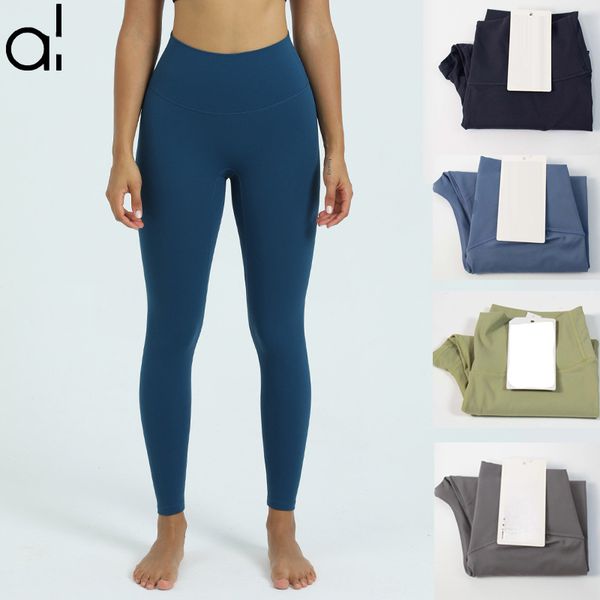 AL Yoga Leggings for Women - High-Waisted Hip-Lifting Fitness Pants with Elastic Waistband for Running and Training