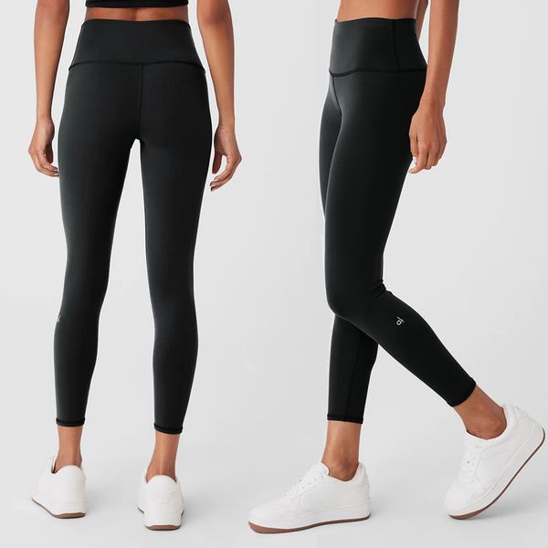 AL Yoga Sweatpants 7/8 High-Waist Airb Legging High-Rise Hip-Lift Elastic Tight T-Line Nude Pants Fiess Breathable Workout Trousers Women Mu