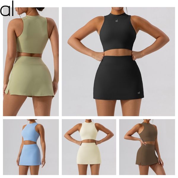 Al-314 Yoga Clothes Quick Dry Suit Women Sports Tank And Skirts Set Running Training Fitness Suit

Rewritten:
Al-314 women's quick-dry yoga set with sports tank and skirt for running and fitness tr...