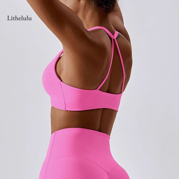 Align Women's Lu Sport Fiess Bra Crop Top for Dry Running, Yoga, and Gym Workouts in Lemon