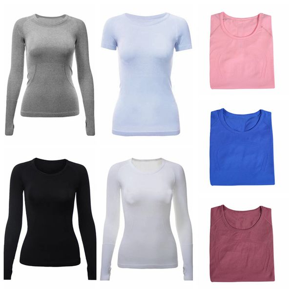 Align Women's Solid Color Nude Yoga Short Sleeve Shaping Sports Top with Tight Waist and Loose Jogging Fit