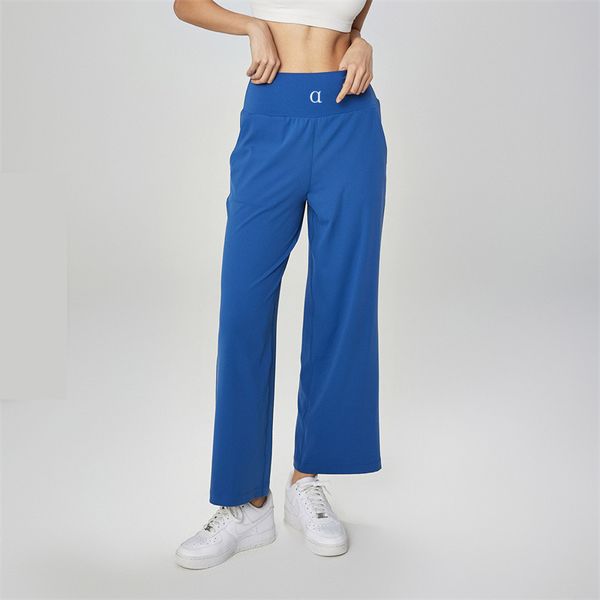 ALL1527 Women's Yoga Wear - Loose Wide-Leg High-Waist Training Pants with Strap, 5 Color Options