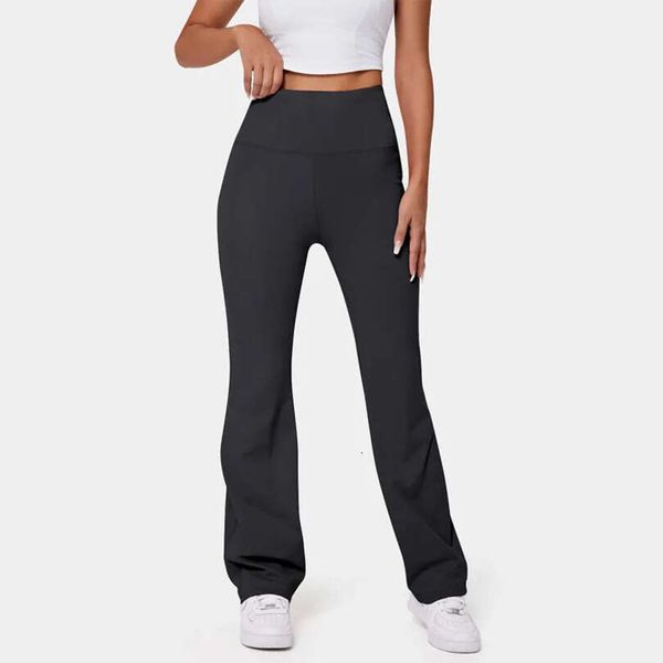 ALLU LU LEMON Women's High-Waisted Flared Yoga Pants with Slim Fit for Leg Showcasing in Forescein Pink A1054