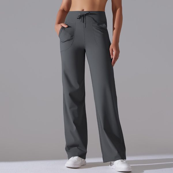 Alos Set Yoga Pants Scholar Straight Leg Sweatpants Women's Sweat Wicking Loose Sports Trousers Lady Laidback City Jogger Sweatwear Wit