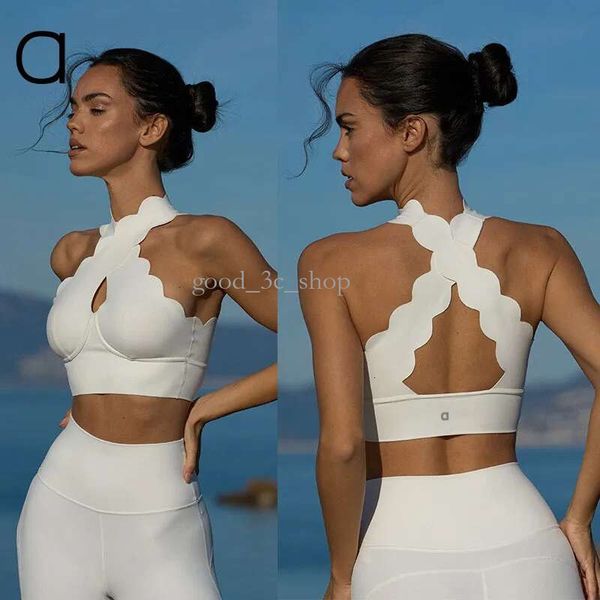 Alosweats A138 Women's Yoga Set: Lace-Trimmed Sports Bra & High-Waisted Pants for Dance, Pilates & Yoga