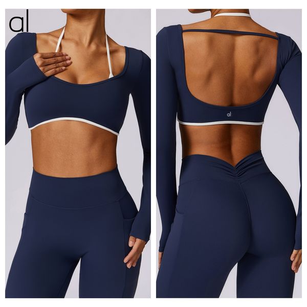 AL's New Summer Designer Long Sleeve Activewear Set with Anti-Sag Yoga and Running Sports Outfit in S-XL sizes
