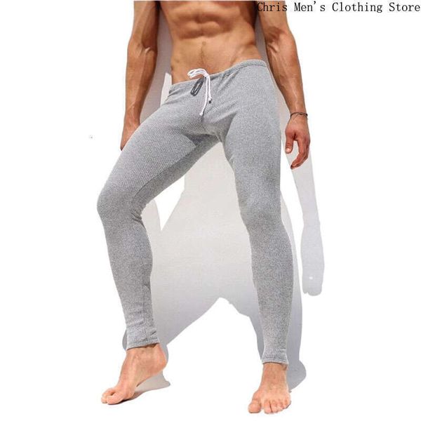 Autumn & Winter New Men's Casual Knitted Soft and Comfortable Small Foot Mens Slim-fit Elastic Fiess Pants