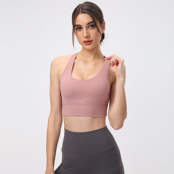 AYoga women's sports bra in nude, skin-friendly fabric for large size fitness and yoga wear