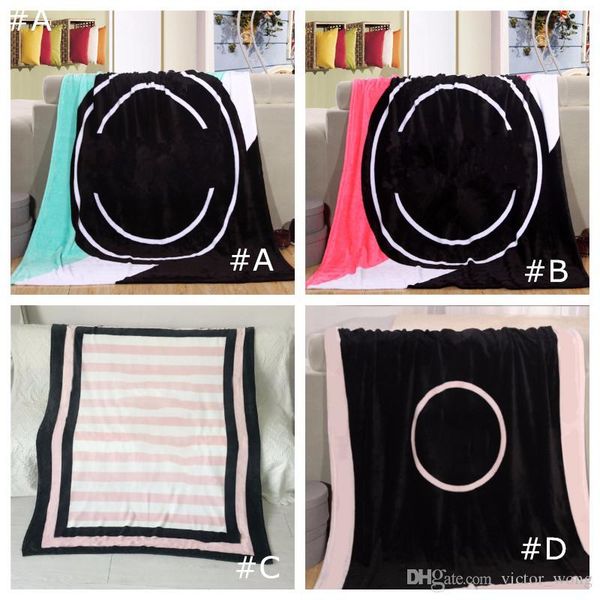 Black Pink Colors Blanket 130x150cm Soft Coral Velvet Beach Towel Blanket Comfortable Air Conditioning Rug in 4 Colors