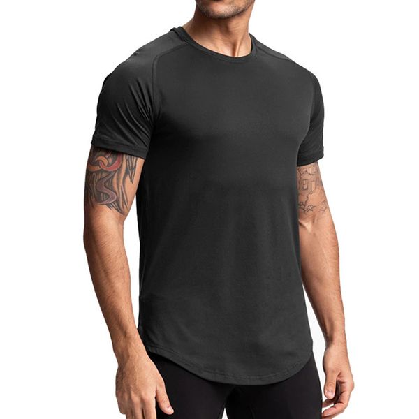 Breathable men's athletic T-shirt for outdoor sports, slim-fit and stretchy for bodybuilding