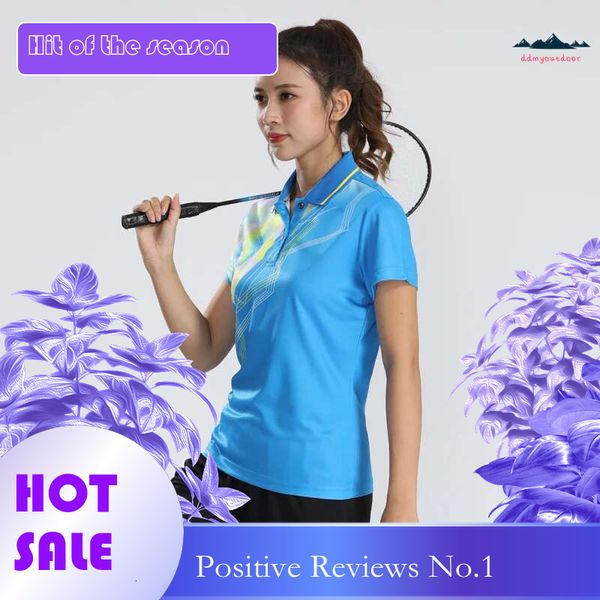 China's domestic high-quality summer badminton short-sleeve T-shirts with turn-down collar, designed for quick drying during sports training
