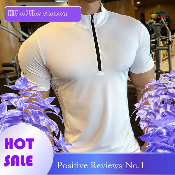 China's summer quick-dry compression running T-shirt for men, breathable fitness bodybuilding top with tights