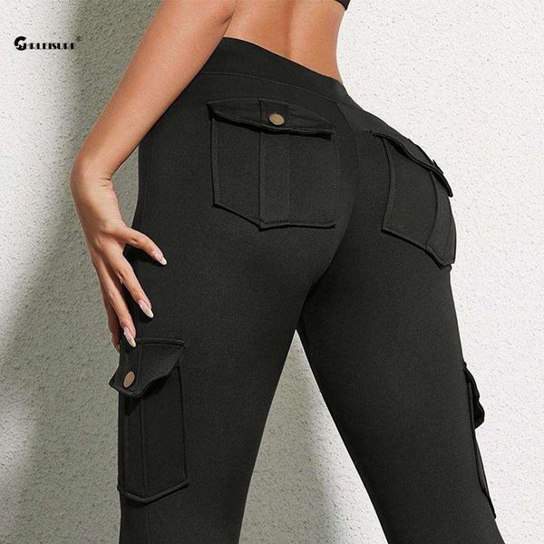 CHRLEISURE Seamless Pocket Yoga Pant for Women - Hip-Lifting Athletic Leggings with Elastic Slim Fit for Gym Workouts