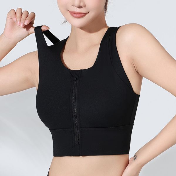 Comfortable Women's Running Bra - Large Sizes Available, Featuring a Secure Front Zip Closure