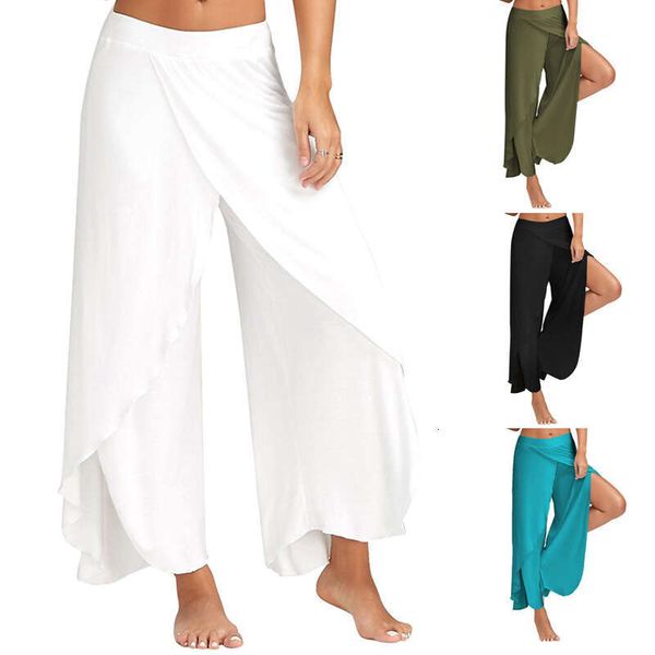 Dance Pants for Women: Flowy Chiffon Wide-Legged Yoga Trousers with High Waist for Latin Dance and Soft Practice