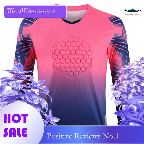 Ddmyoutdoor China's breathable long-sleeve goalkeeper jersey with chest pad for spring training