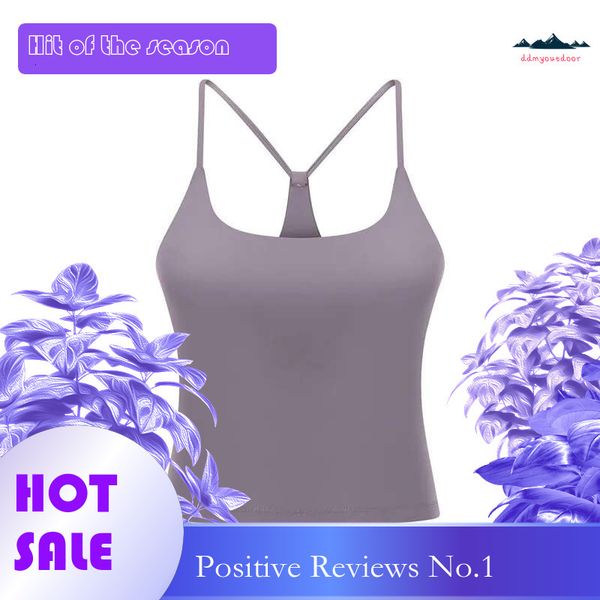 Ddmyoutdoor China's spring/summer women's racerback yoga vest with chest pad, moisture-wicking tank top for pilates