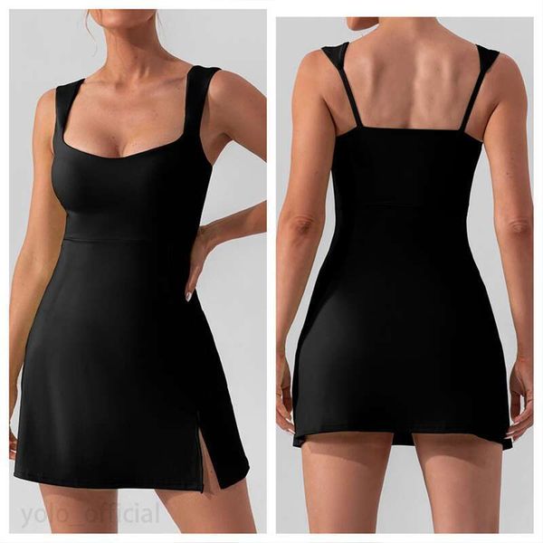 Designer Women's Sporty Yoga Set - Stylish Suspender Top & Elastic Tight Dress for Golf, Ski & Outdoor Activities