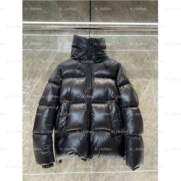Designer women's winter coat with embroidered badge, long youth style, fur-trimmed hood, and waterproof down jacket for men
