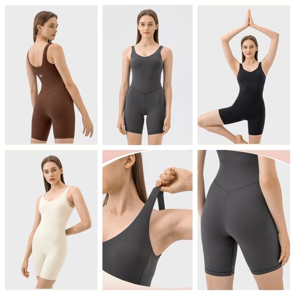 Double Six Slim Waist Jumpsuit for Women - Tummy Control Yoga Outfit